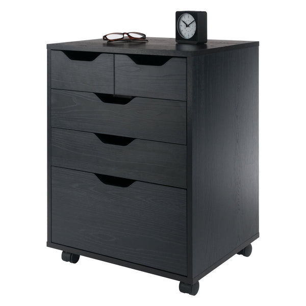 Winsome Wood Halifax Versatile Mobile Storage Cabinet With Bins & Drawers, Perfect For Home Organization Needs Black Composite Wood 20521-winsome-wood