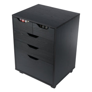 Winsome Wood Halifax Versatile Mobile Storage Cabinet With Bins & Drawers, Perfect For Home Organization Needs Black Composite Wood 20521-winsome-wood
