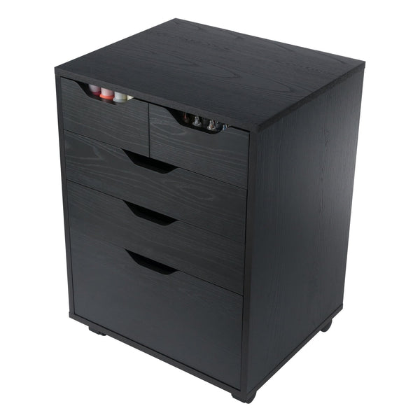 Winsome Wood Halifax Versatile Mobile Storage Cabinet With Bins & Drawers, Perfect For Home Organization Needs Black Composite Wood 20521-winsome-wood