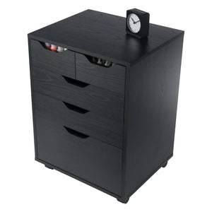 Winsome Wood Halifax Versatile Mobile Storage Cabinet With Bins & Drawers, Perfect For Home Organization Needs Black Composite Wood 20521-winsome-wood