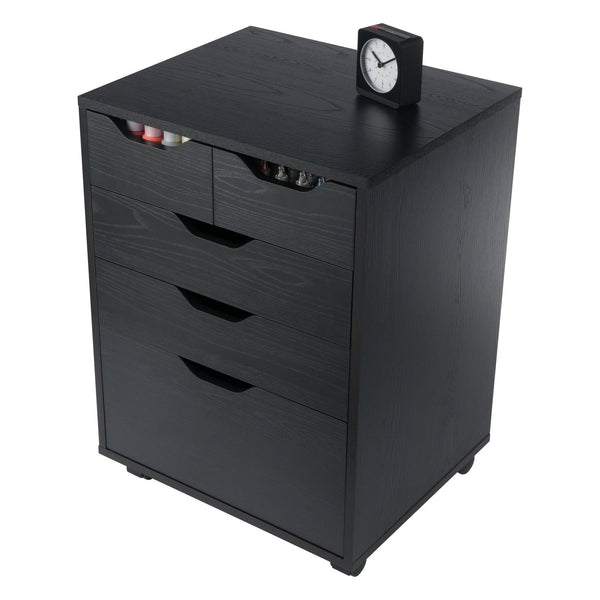 Winsome Wood Halifax Versatile Mobile Storage Cabinet With Bins & Drawers, Perfect For Home Organization Needs Black Composite Wood 20521-winsome-wood