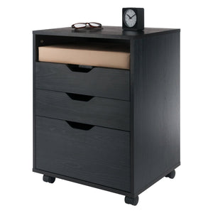 Winsome Wood Halifax Versatile Mobile Storage Cabinet With Bins & Drawers, Perfect For Home Organization Needs Black Composite Wood 20521-winsome-wood