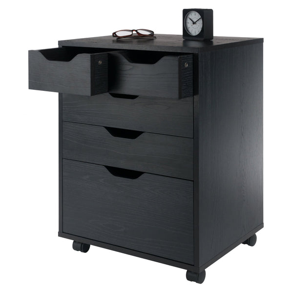 Winsome Wood Halifax Versatile Mobile Storage Cabinet With Bins & Drawers, Perfect For Home Organization Needs Black Composite Wood 20521-winsome-wood
