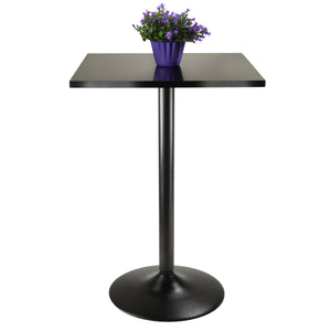 Winsome Wood Obsidian Square Dining Table – Modern Black Wood Composite Pub Table For Compact Spaces & Dining Black Composite Wood ,Metal 20522-winsome-wood