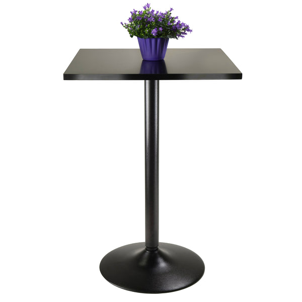 Winsome Wood Obsidian Square Dining Table – Modern Black Wood Composite Pub Table For Compact Spaces & Dining Black Composite Wood ,Metal 20522-winsome-wood