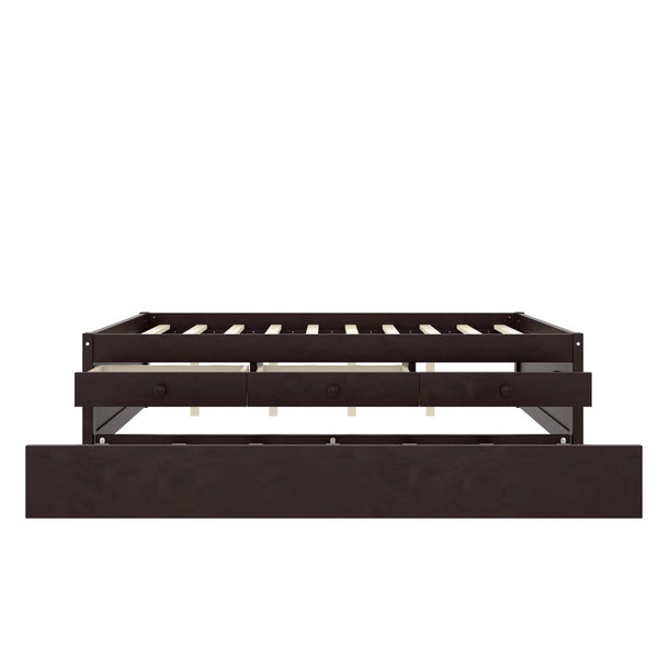 English Elm Twin Triple Metal Bunk Bed Matte Powder Coated Frame with Full Safety Guardrails W1580S00388