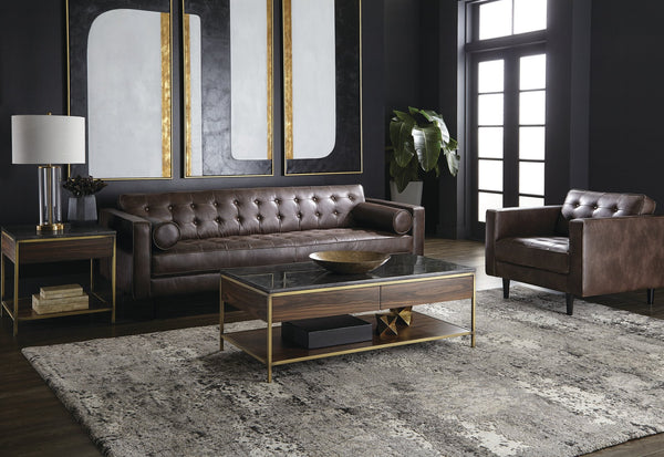 Sunpan The Path Wall Art - Striking Hand-Painted Triptych in Black, White & Gold with Unique Frames