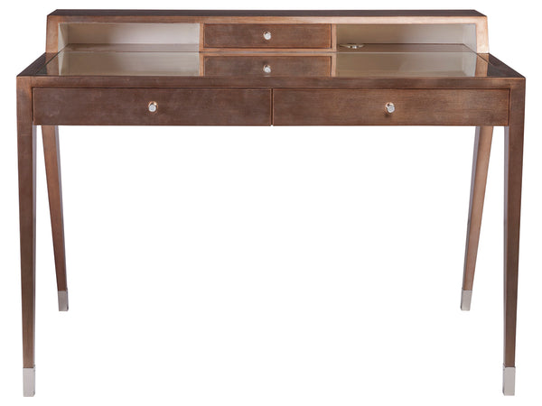 Lexington Artistica Home Credo Desk - Exquisite Mahogany & Beech Design With Unique Capiz Shell Accents For Stylish Spaces Creamy White Wood 2055-933