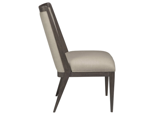 Lexington Artistica Home Haiku Upholstered Side Chair - Elegant Mahogany Design With Soft Natural Fabric For Every Room Antico Wood 2057-880-39-01
