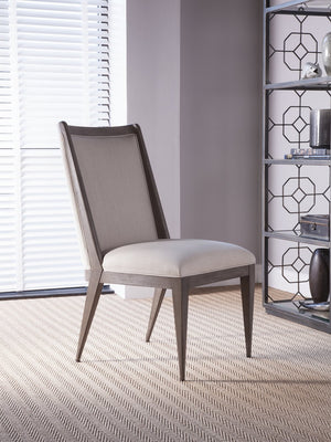 Lexington Artistica Home Haiku Upholstered Side Chair - Elegant Mahogany Design With Soft Natural Fabric For Every Room Grigio Wood 2057-880-41-01