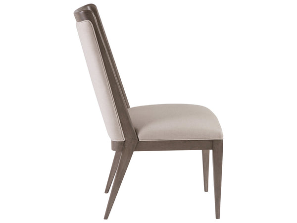 Lexington Artistica Home Haiku Upholstered Side Chair - Elegant Mahogany Design With Soft Natural Fabric For Every Room Grigio Wood 2057-880-41-01