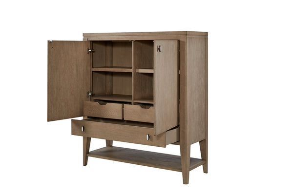 English Elm Door Chest Toffee Solid Wood & MDF Cabinet with Soft-Close Hinges, Adjustable Shelves, Drawers, Shelf B2699P323475