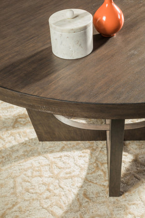 Lexington Artistica Home Brio Round Dining Table - Elegant Mahogany Design With Textured Finishes For Modern Dining Spaces Antico Wood 2058-870-39