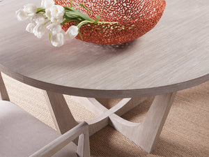 Lexington Artistica Home Brio Round Dining Table - Elegant Mahogany Design With Textured Finishes For Modern Dining Spaces Bianco Wood 2058-870-40