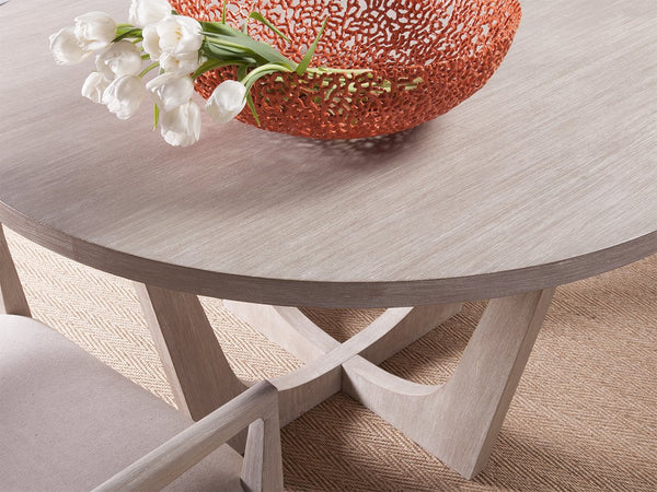 Lexington Artistica Home Brio Round Dining Table - Elegant Mahogany Design With Textured Finishes For Modern Dining Spaces Bianco Wood 2058-870-40