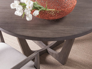 Lexington Artistica Home Brio Round Dining Table - Elegant Mahogany Design With Textured Finishes For Modern Dining Spaces Grigio Wood 2058-870-41