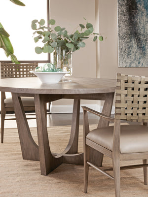 Lexington Artistica Home Brio Round Dining Table - Elegant Mahogany Design With Textured Finishes For Modern Dining Spaces Grigio Wood 2058-870-41
