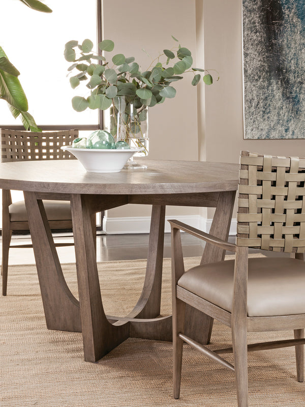 Lexington Artistica Home Brio Round Dining Table - Elegant Mahogany Design With Textured Finishes For Modern Dining Spaces Grigio Wood 2058-870-41