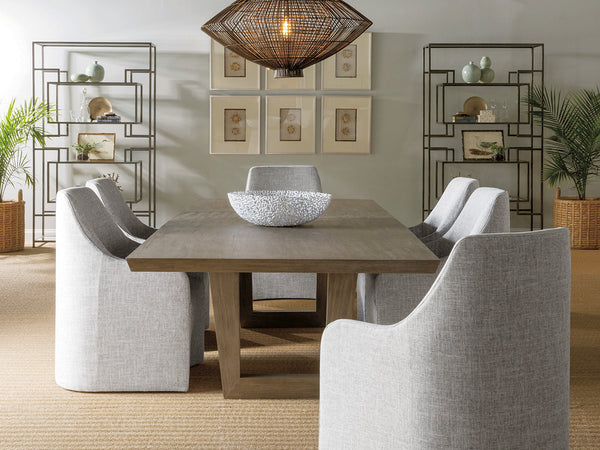 Lexington Artistica Home Riley Arm Chair - Elegant Solid Mahogany Frame With Upholstered Linen Weave And Easy-moving Casters No Finish Wood 2086-881-01