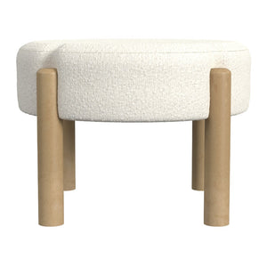 English Elm Eli Round Boucle Ottoman Footstool with Hardwood Legs for Living Room Seating B056P416982