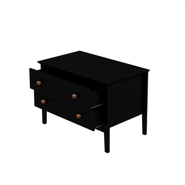 Manhattan Comfort Crown Modern Nightstand Black 205GMC2