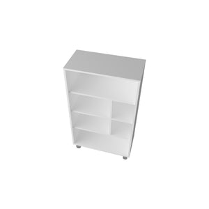 English Elm Charco Three-Shelf Bookcase Melamine, Scratch-Resistant Compact Storage for Living Room or Office Decor White 37 L x 25.2 W x 2.8 H B128P244989