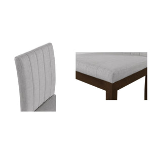 JLA Home 510 Design - Upholstered Channel-Back Dining Chairs Set of 2 — Transitional Parsons Style, Padded Seats, Solid Wood Legs Light Grey 5DS108-0053