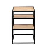 Walker Edison Floating Shelf Side Table - Modern Coastal Oak Design, 2 Shelves, Easy Assembly