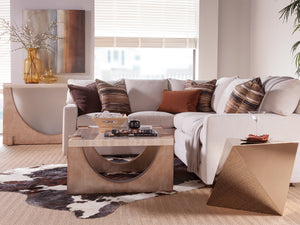 Lexington Artistica Home Impresario Stunning Rectangular Cocktail Table With Silver Travertine Top And Warm Silver Leaf Base Silver Leaf Wood 2060-945