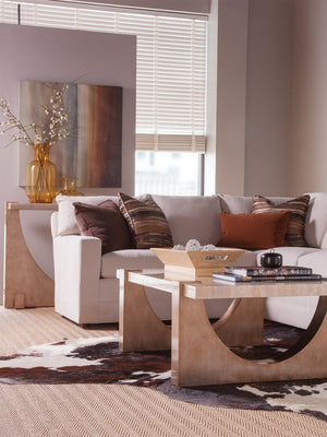 Lexington Artistica Home Impresario Stunning Rectangular Cocktail Table With Silver Travertine Top And Warm Silver Leaf Base Silver Leaf Wood 2060-945