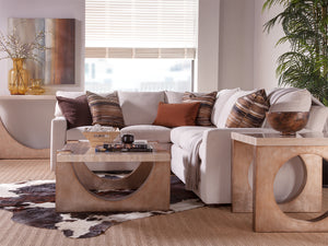 Lexington Artistica Home Impresario Square End Table - Luxurious Silver Travertine Top With Elegant Maple Veneer Base Design Silver Leaf Wood 2060-957