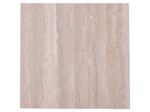 Lexington Artistica Home Impresario Square End Table - Luxurious Silver Travertine Top With Elegant Maple Veneer Base Design Silver Leaf Wood 2060-957