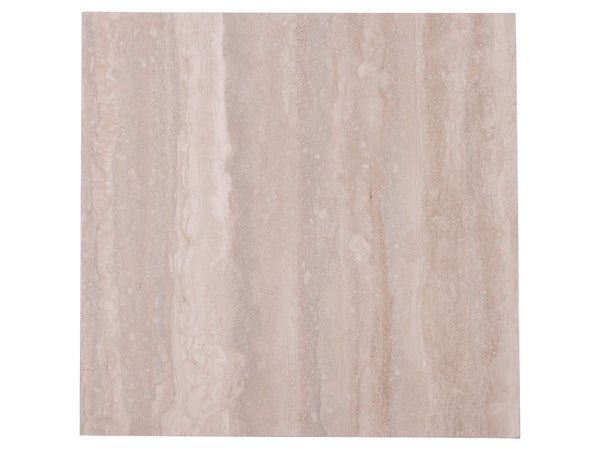 Lexington Artistica Home Impresario Square End Table - Luxurious Silver Travertine Top With Elegant Maple Veneer Base Design Silver Leaf Wood 2060-957