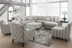 Fusion Durango Foam Modular Chaise Sectional Sofa With Reversible Cushions And 8 Stylish Decorative Pillows Grey Ws ,100% Polypropylene 2061-21l,15,29,26r Durango Foam