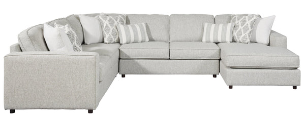 Fusion Durango Foam Modular Chaise Sectional Sofa With Reversible Cushions And 8 Stylish Decorative Pillows Grey Ws ,100% Polypropylene 2061-21l,15,29,26r Durango Foam