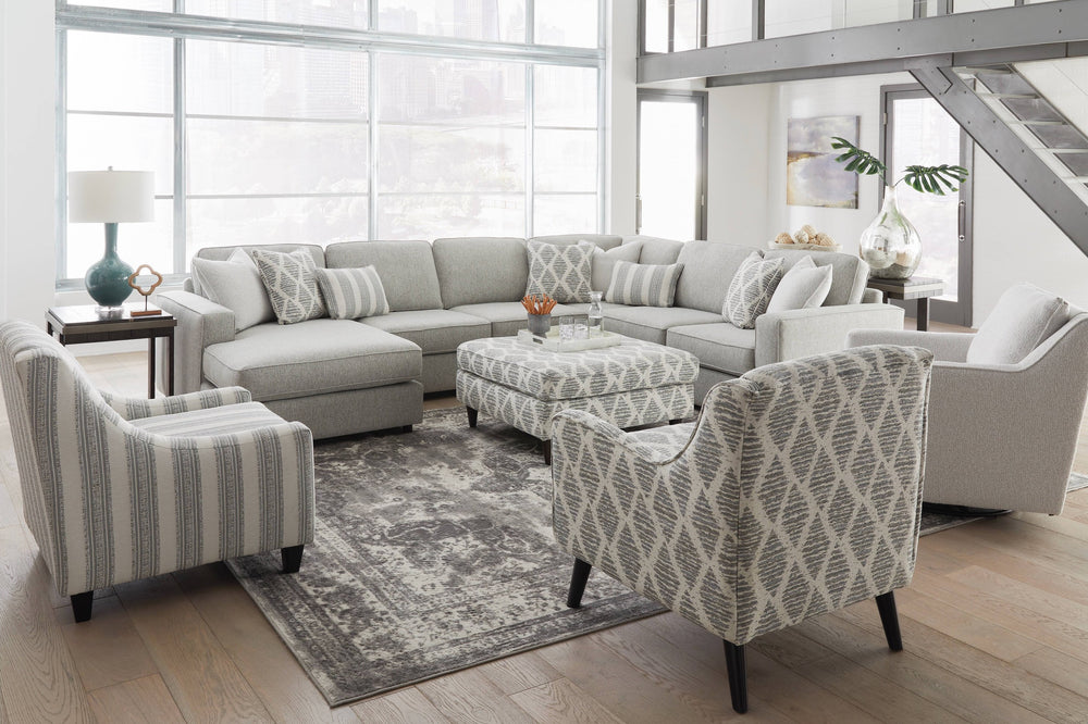 Fusion Durango Foam Modular Chaise Sectional Sofa With Reversible Cushions And 8 Stylish Decorative Pillows Grey Ws ,100% Polypropylene 2061-26l,15,29,21r Durango Foam