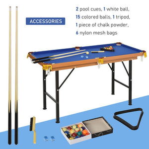 English Elm Soozier 55" Portable Folding Billiards Table - Family-Friendly Pool Game With Complete Accessory Set W2225P217203-GIGA