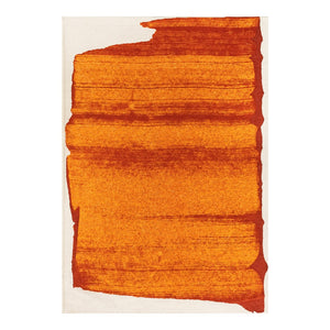 Louis de Poortere Craft Collection Brush Stroke Abstract Area Rug Bold Linework for Modern Living Spaces Orange 4'7 x 6'7 119634