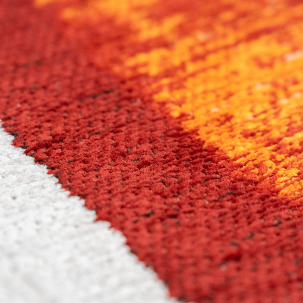 Louis de Poortere Craft Collection Brush Stroke Abstract Area Rug Bold Linework for Modern Living Spaces Orange 4'7 x 6'7 119634