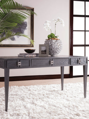 Lexington Artistica Home Penelope Desk - Exquisite Mahogany And Oak Design With Brass Hardware And Soft-closing Drawers Gray Brown Wood 2062-933