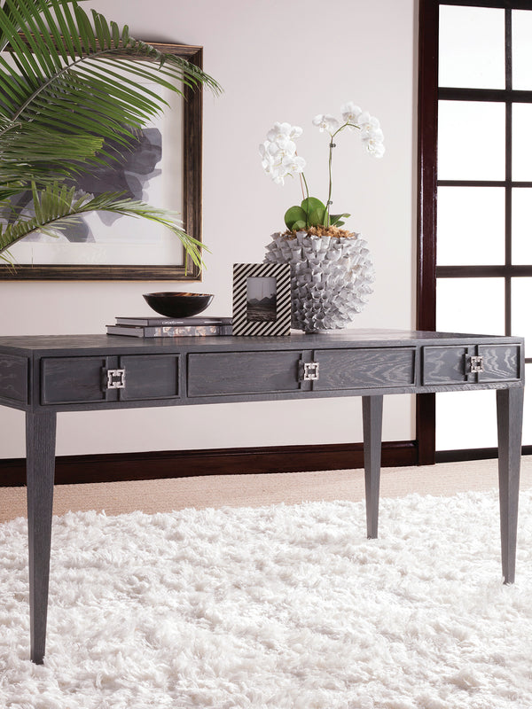 Lexington Artistica Home Penelope Desk - Exquisite Mahogany And Oak Design With Brass Hardware And Soft-closing Drawers Gray Brown Wood 2062-933