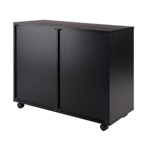 Winsome Wood Halifax Mobile Storage Cabinet - 2-door, 4-drawer Organizer For Home-office & Craft Supplies, Black Black Composite Wood 20622-winsome-wood
