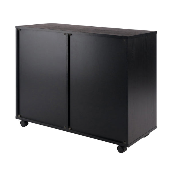 Winsome Wood Halifax Mobile Storage Cabinet - 2-door, 4-drawer Organizer For Home-office & Craft Supplies, Black Black Composite Wood 20622-winsome-wood