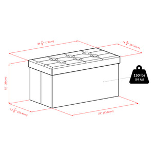 Winsome Wood Ashford Multi-functional Storage Ottoman In Black Faux Leather - Stylish Seating & Organizer Black Polyurethane 20627-winsome-wood