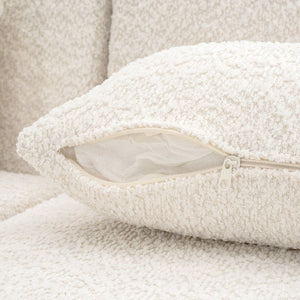English Elm Upholstered Boucle Sofa with Lumbar Pillow Pocket Spring Seating for Living Room Beige N719P250550A