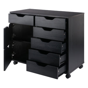 Winsome Wood Halifax 6-drawer Mobile Storage Cabinet - Versatile Organizer For Craft, Office & Bedroom Needs Black Composite Wood 20632-winsome-wood