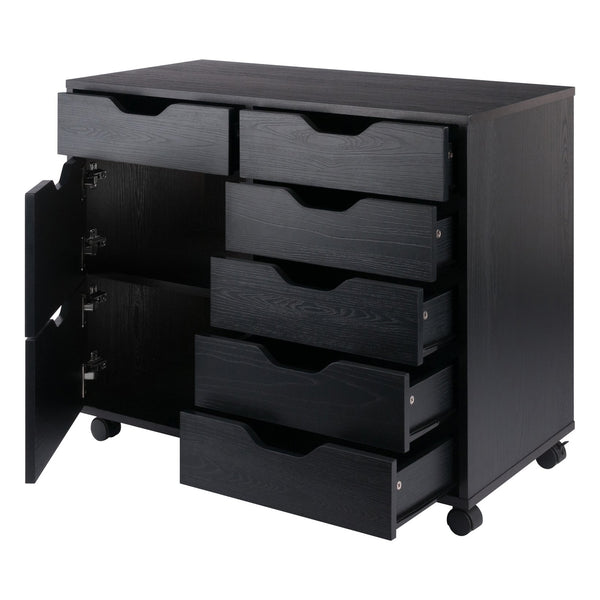 Winsome Wood Halifax 6-drawer Mobile Storage Cabinet - Versatile Organizer For Craft, Office & Bedroom Needs Black Composite Wood 20632-winsome-wood