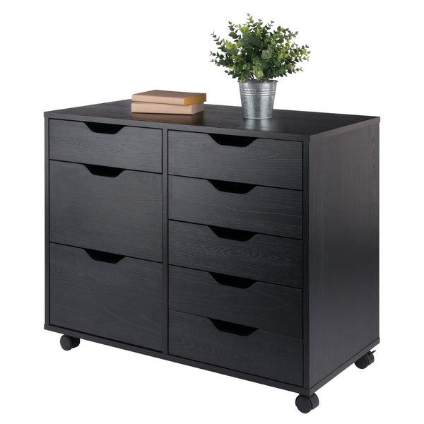 Winsome Wood Halifax 6-drawer Mobile Storage Cabinet - Versatile Organizer For Craft, Office & Bedroom Needs Black Composite Wood 20632-winsome-wood
