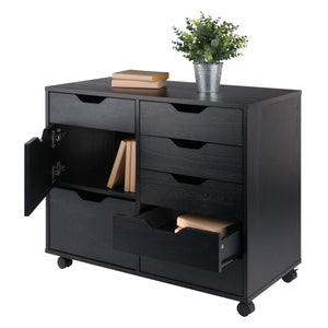 Winsome Wood Halifax 6-drawer Mobile Storage Cabinet - Versatile Organizer For Craft, Office & Bedroom Needs Black Composite Wood 20632-winsome-wood