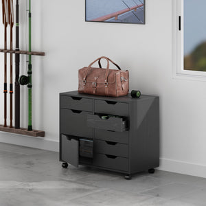 Winsome Wood Halifax 6-drawer Mobile Storage Cabinet - Versatile Organizer For Craft, Office & Bedroom Needs Black Composite Wood 20632-winsome-wood
